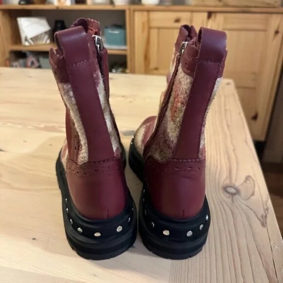 Free People Burgundy and Multicolor Knit Ankle Boots - Picture 9 of 11